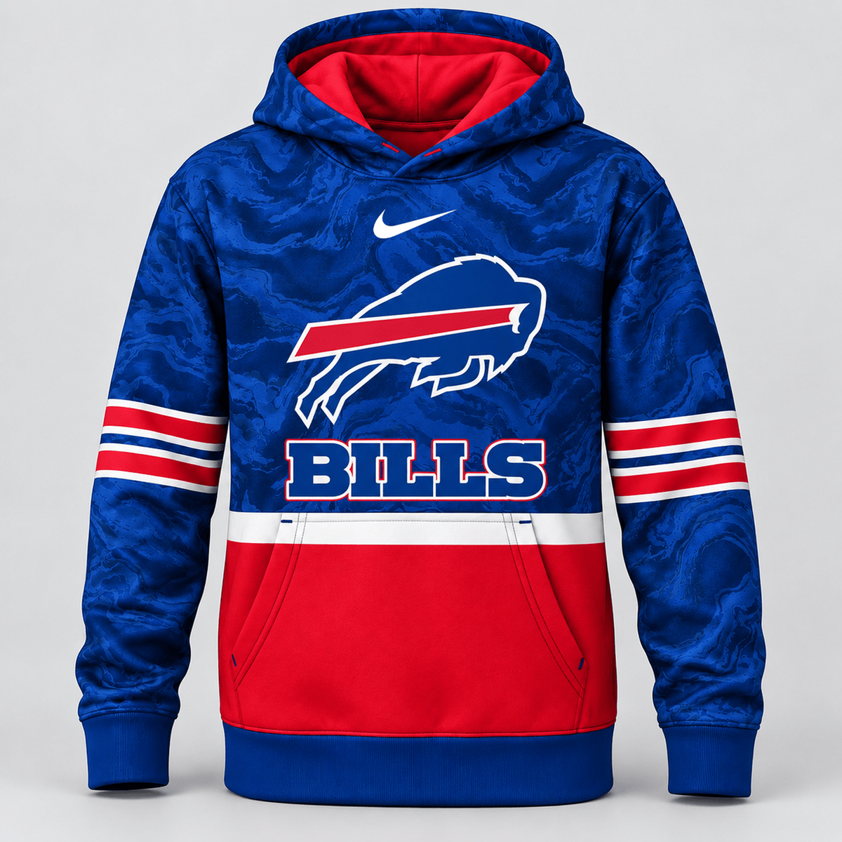 BUF Premium NFL Camo Colorblock Pullover Hoodie