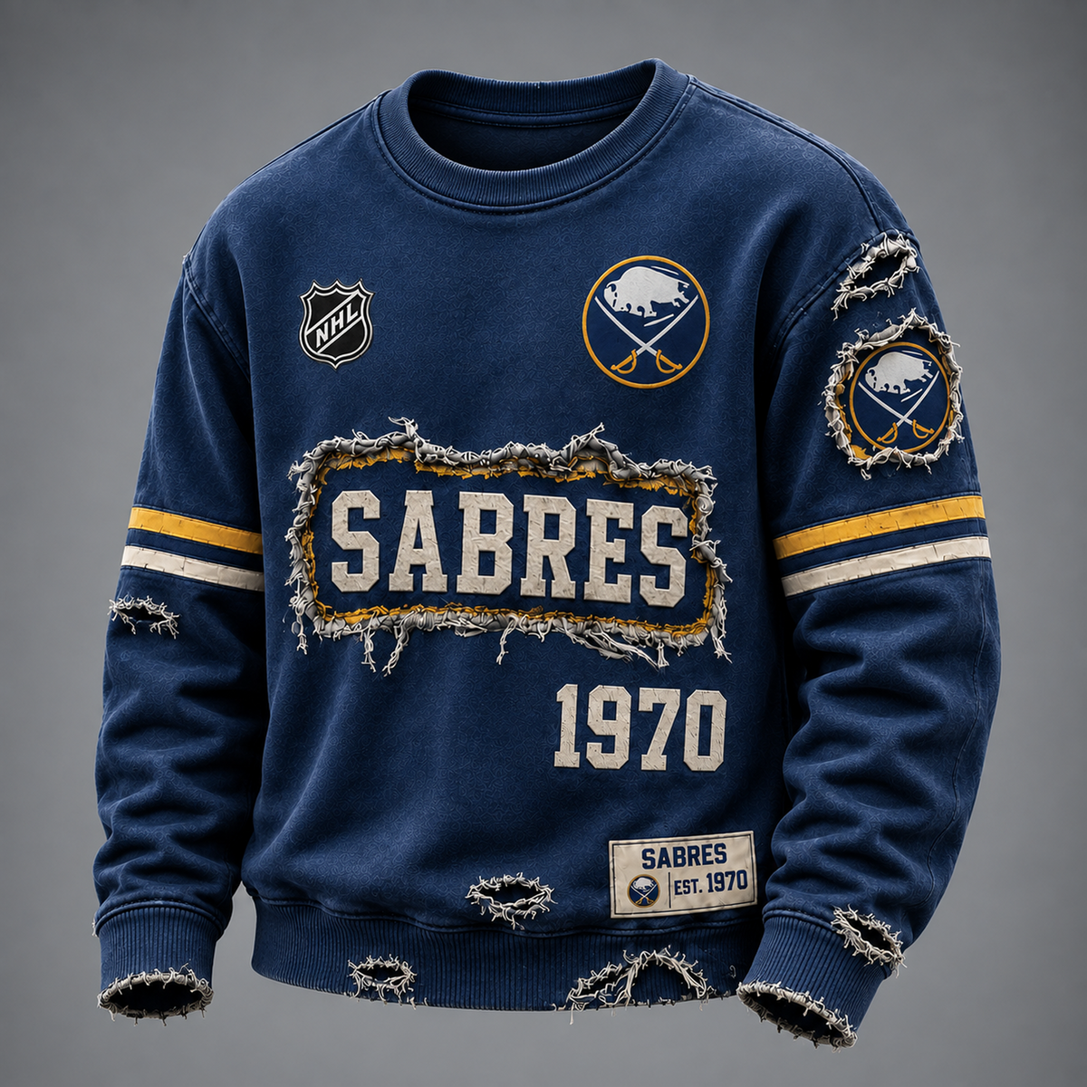 BUF x NHL Distressed Premium Sweatshirt