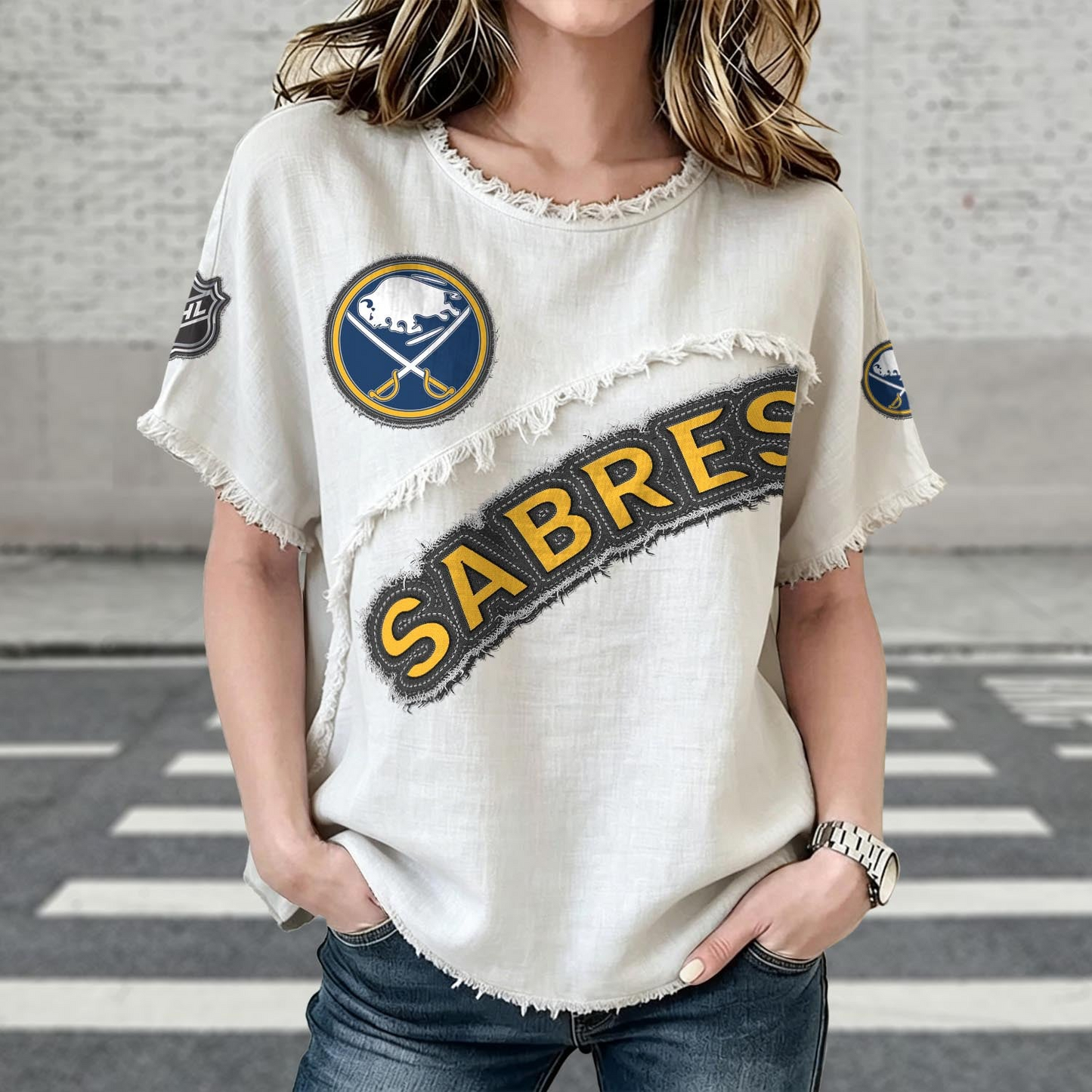 BUF x NHL Women’???s Vintage O-Neck 2905 DatND DVT