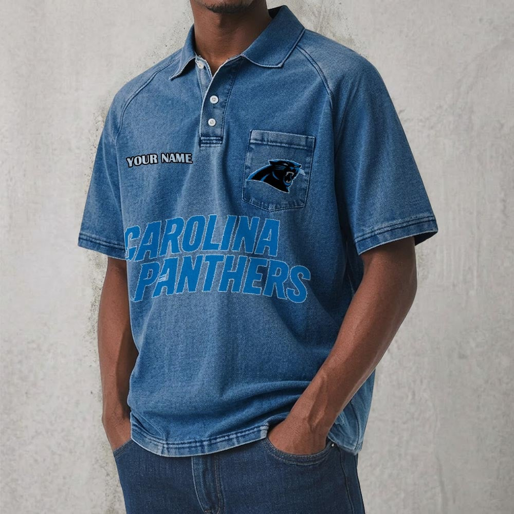 CAR x NFL Men's Distressed Turn-Down Collar Polo DATND TANTD 250526