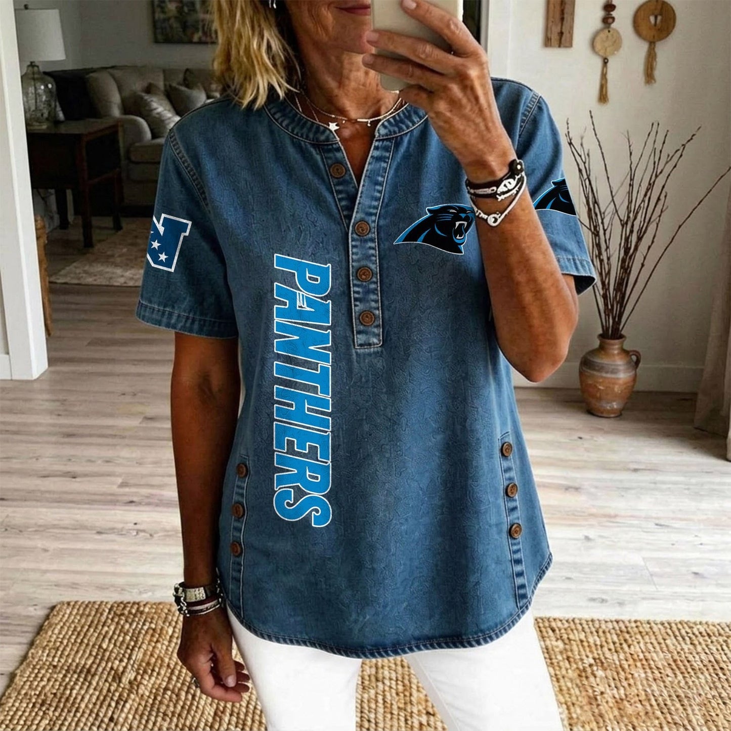 CAR x NFL Women’???s Denim Casual Tops DATND LBN 190526