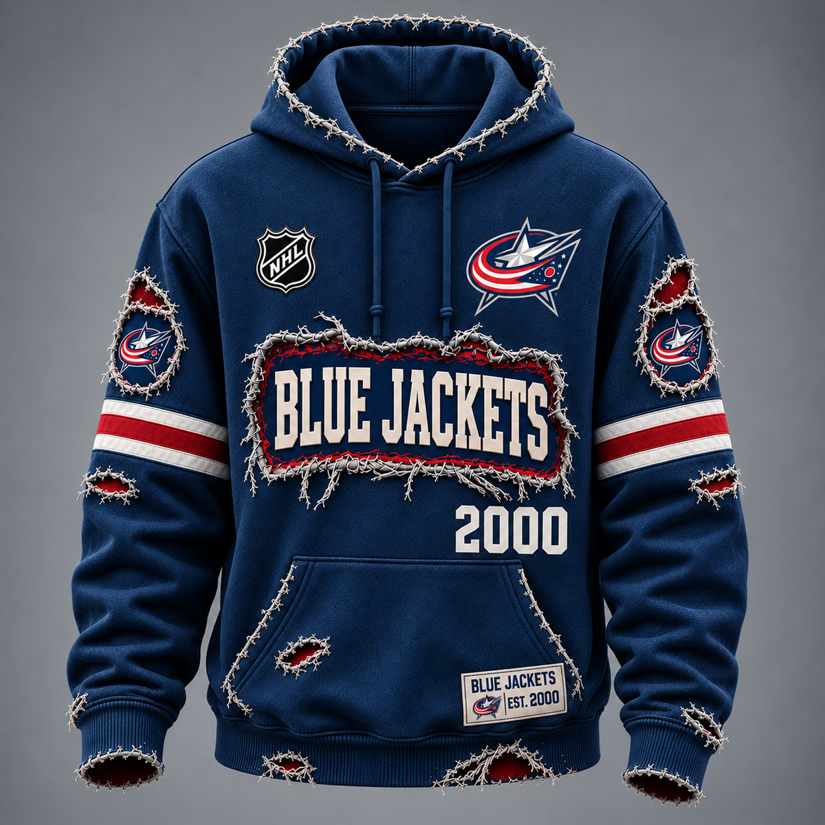 CBJ x NHL Distressed Premium Hoodie