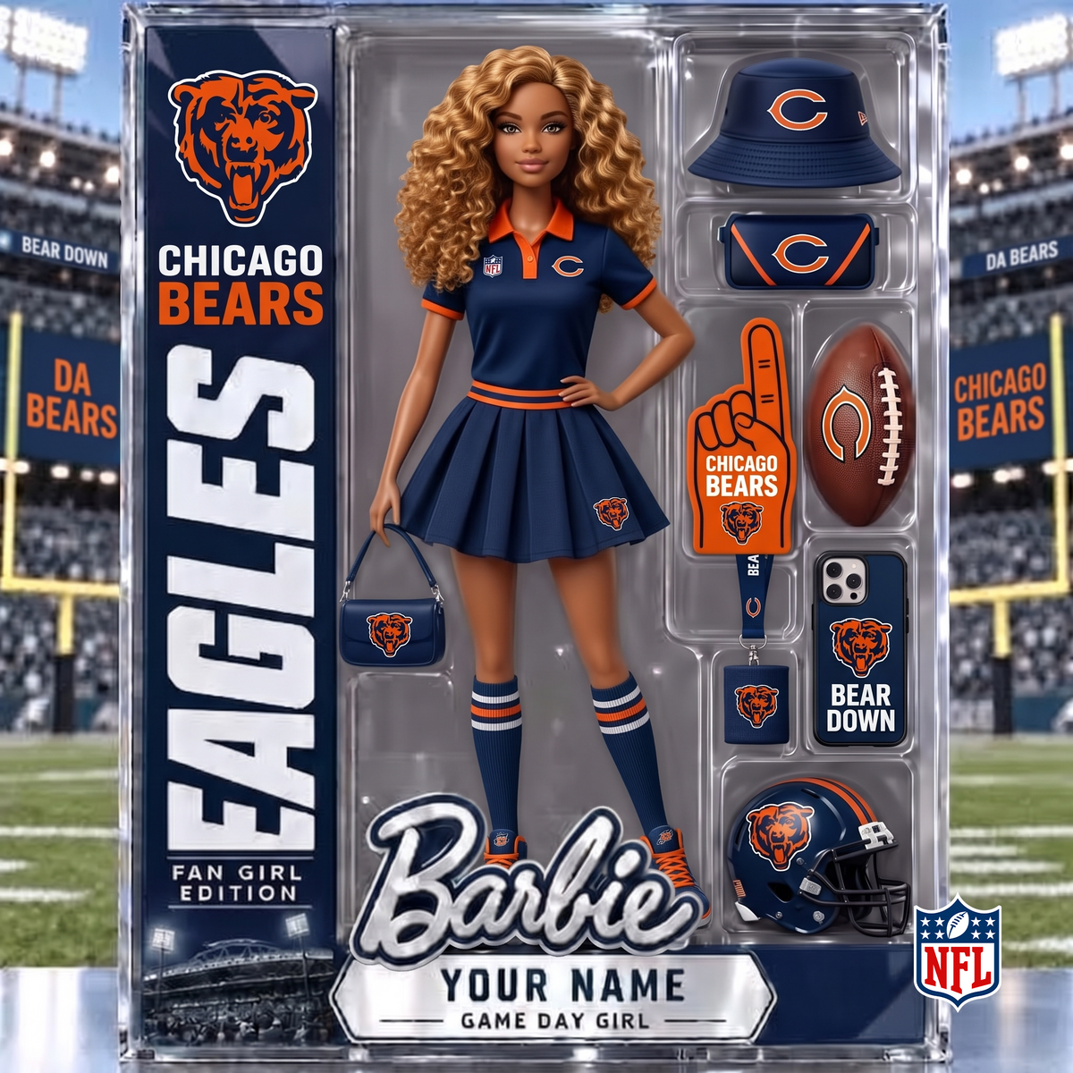 CHI x NFL Barbie Limited Acrylic Block Plaque