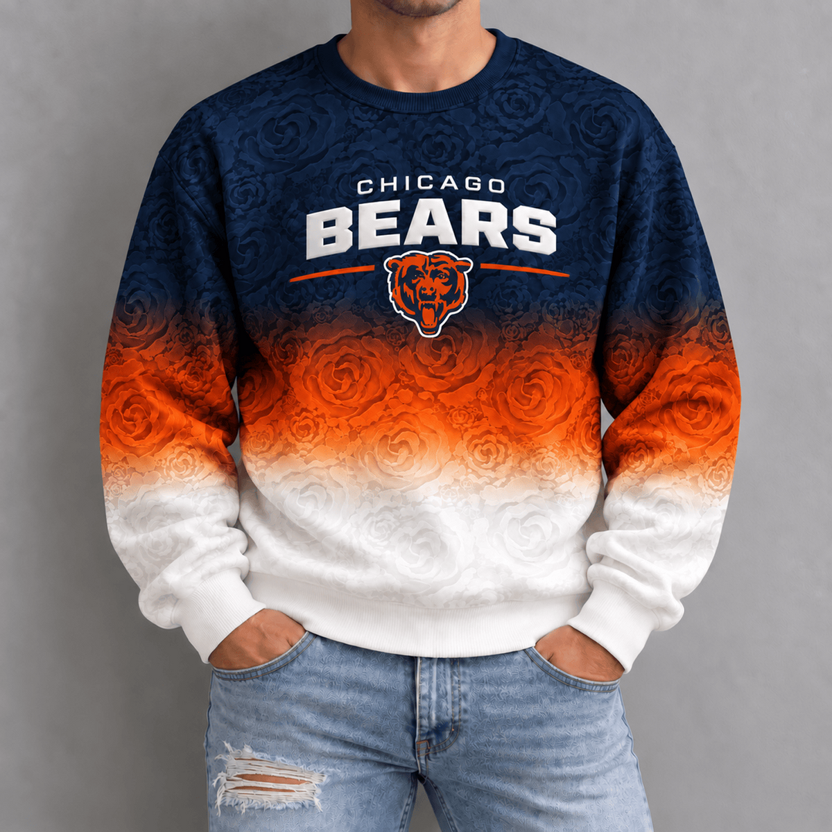 CHI x NFL Embossed Rose Ombre Sweatshirt
