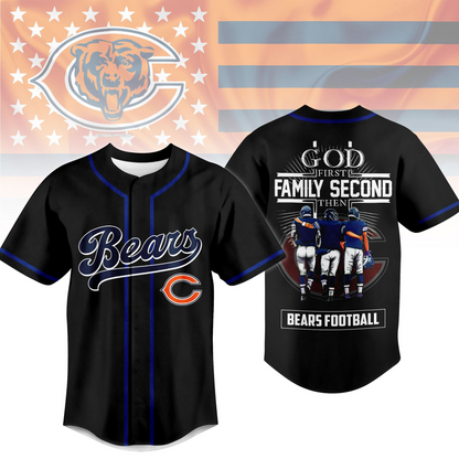 CHI x NFL God First, Family Second – Faith & Brotherhood Football Jersey