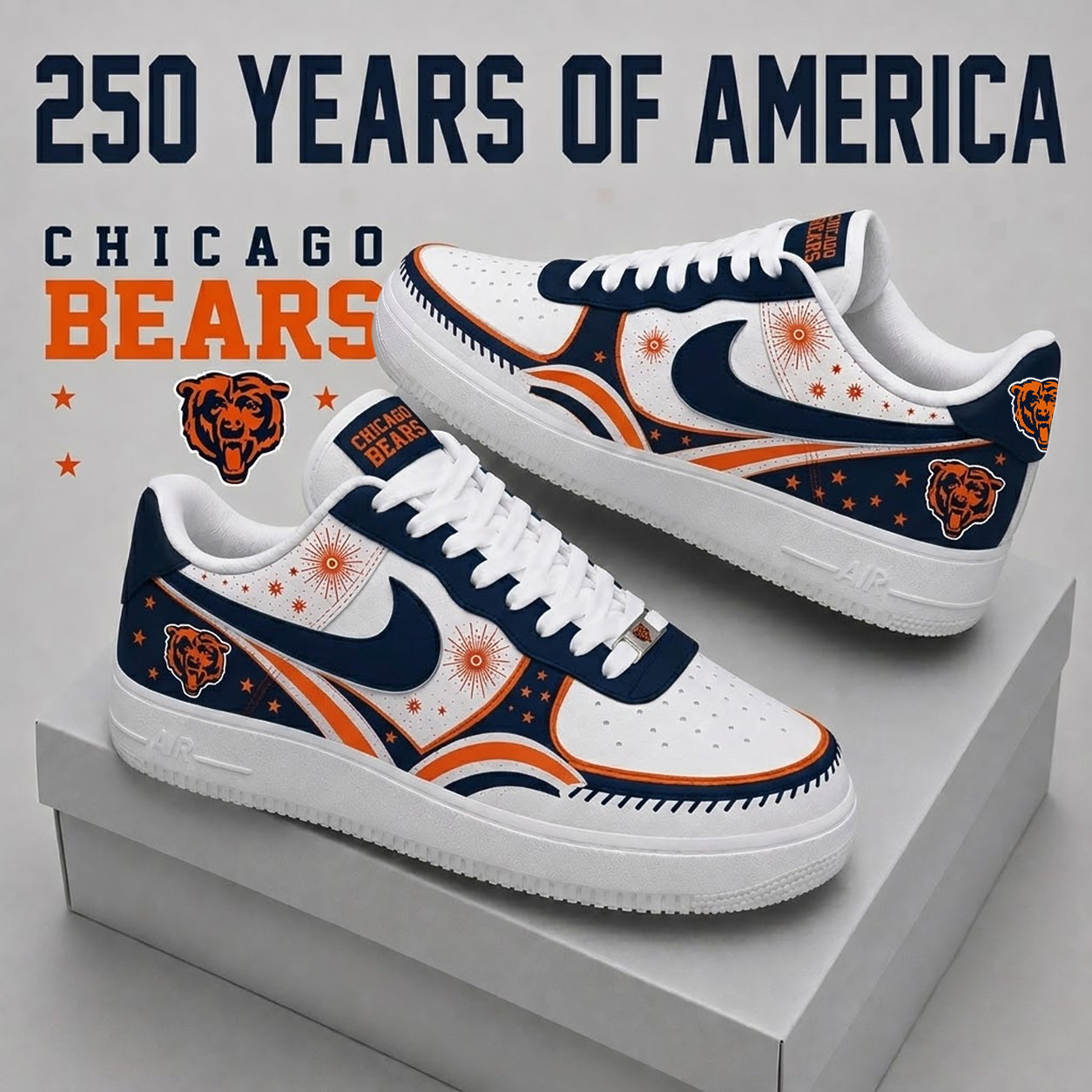 CHI x NFL Premium AF1 Sneaker Gift For Fan