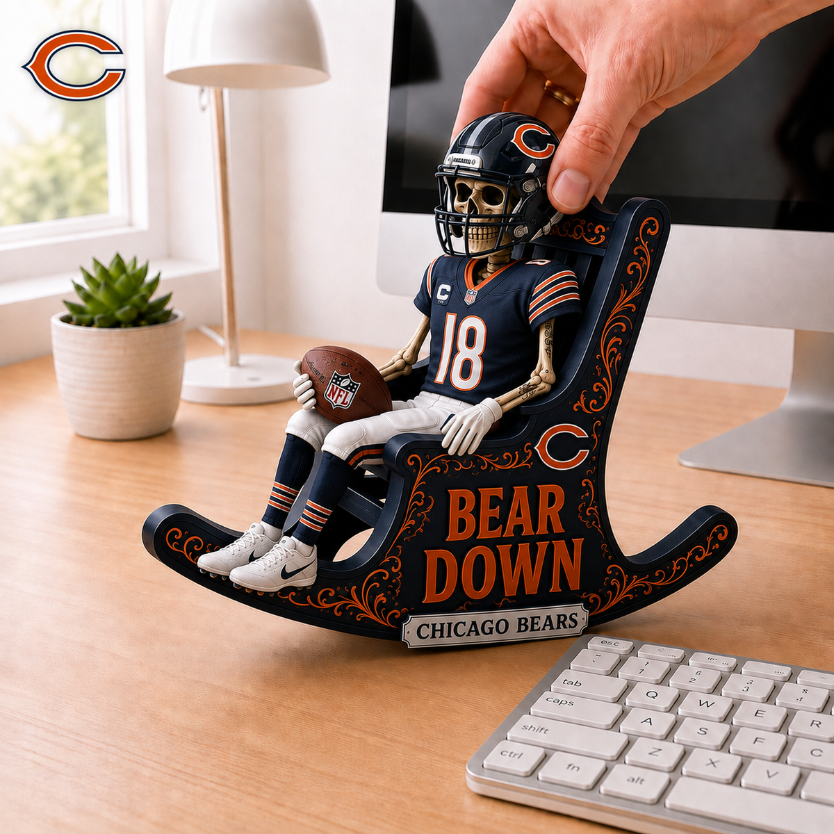 CHI x NFL Skeleton Rocking Chair Custom Shape 3 Layers