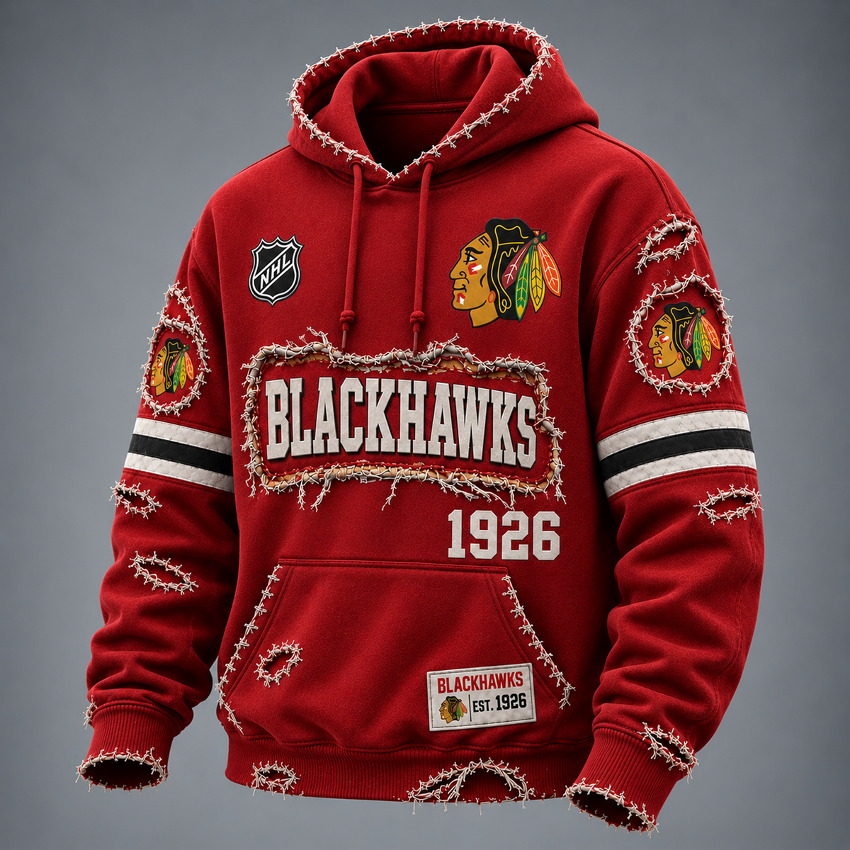 CHI x NHL Distressed Premium Hoodie