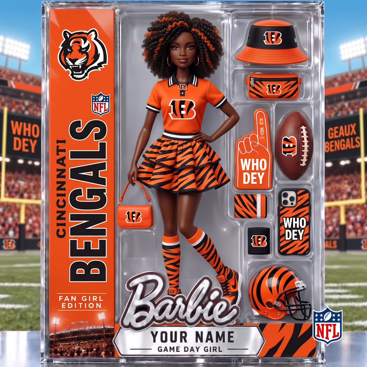 CIN x NFL Barbie Limited Acrylic Block Plaque