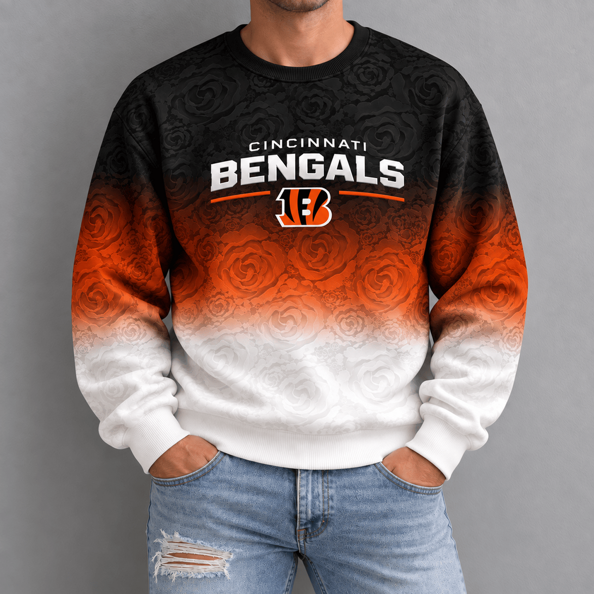 CIN x NFL Embossed Rose Ombre Sweatshirt