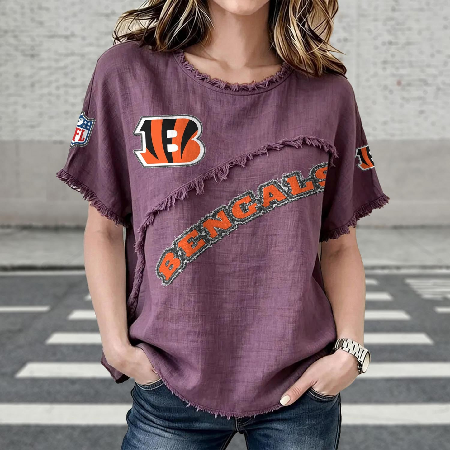 CIN x NFL Women’???s Vintage O-Neck 2905 DatND DVT