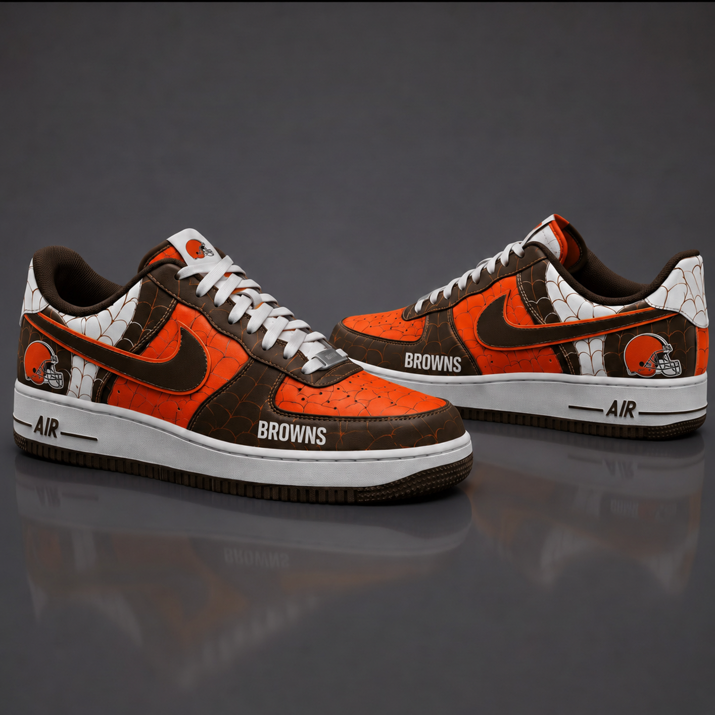 CLE NFL x Spider Premium AF1 Sneakers Limited Edition Gift for Football Fans