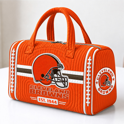 CLE x NFL Quilted Luggage Travel Bag