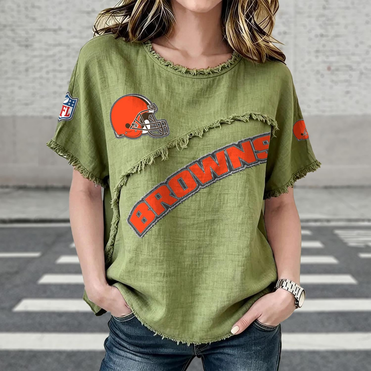 CLE x NFL Women’???s Vintage O-Neck 2905 DatND DVT
