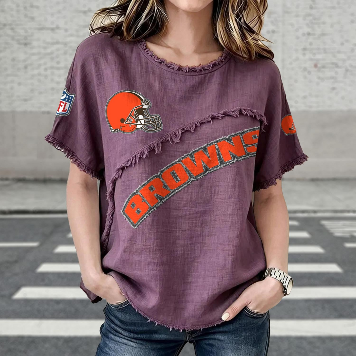 CLE x NFL Women’???s Vintage O-Neck 2905 DatND DVT