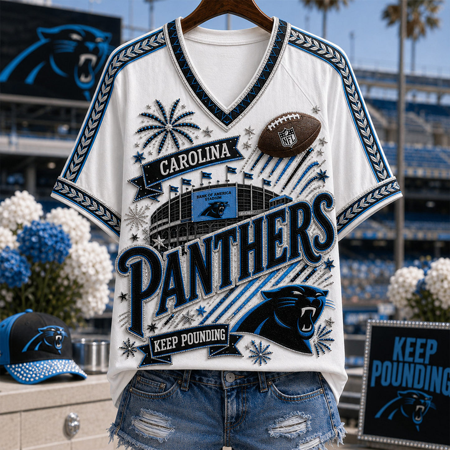 CP_Denver Broncos NFL WOMAN V-NECK SHIRT FOR FAN 210726