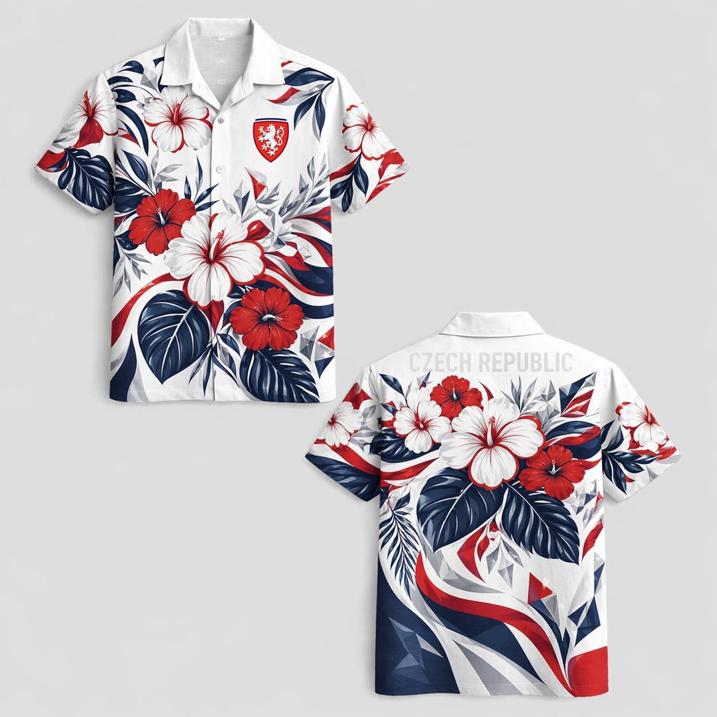 Czech World Cup 2026 Floral Hawaiian Shirt PVT02 DATND LBN 90526
