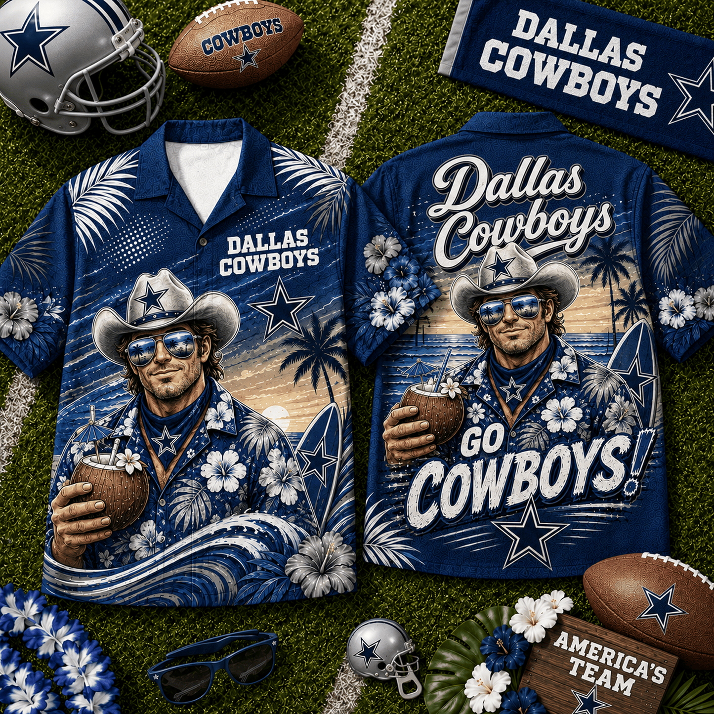 DAL x NFL Premium Beach Vibes Hawaiian Shirt