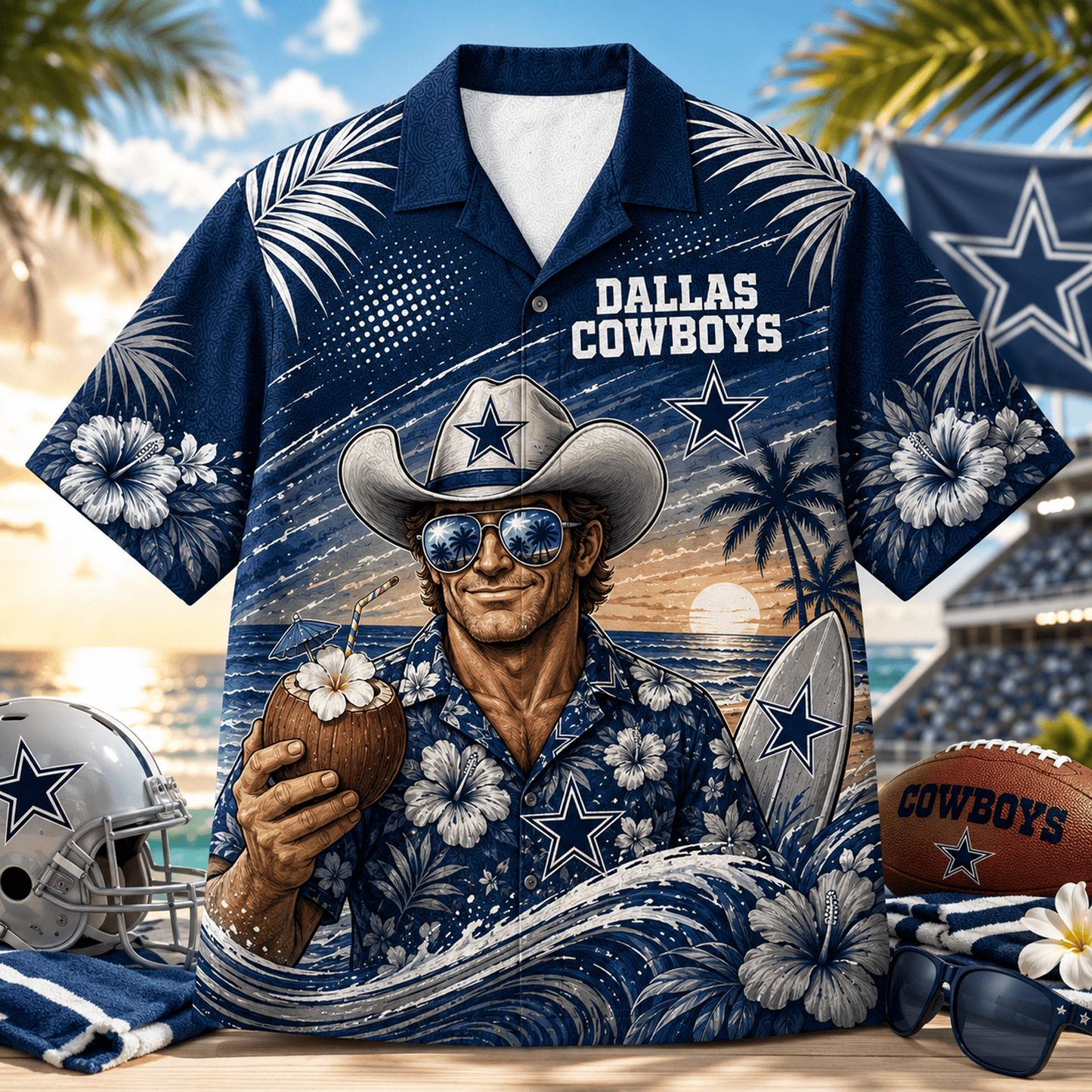 DAL x NFL Premium Beach Vibes Hawaiian Shirt