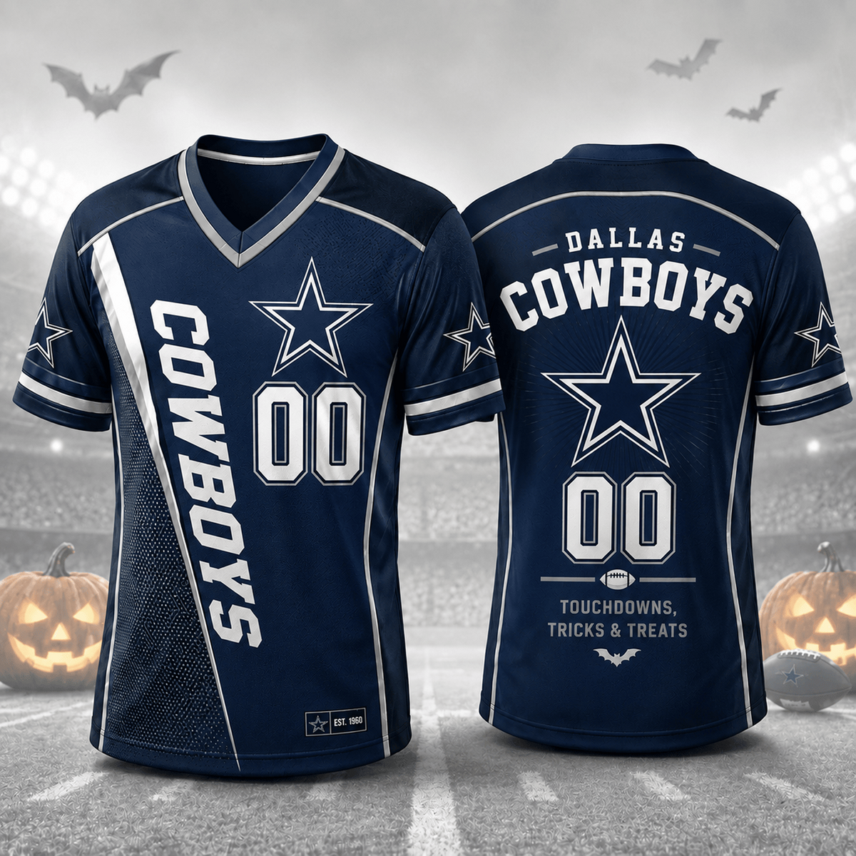 DAL x NFL Premium Halloween Game Night NFL V-Neck