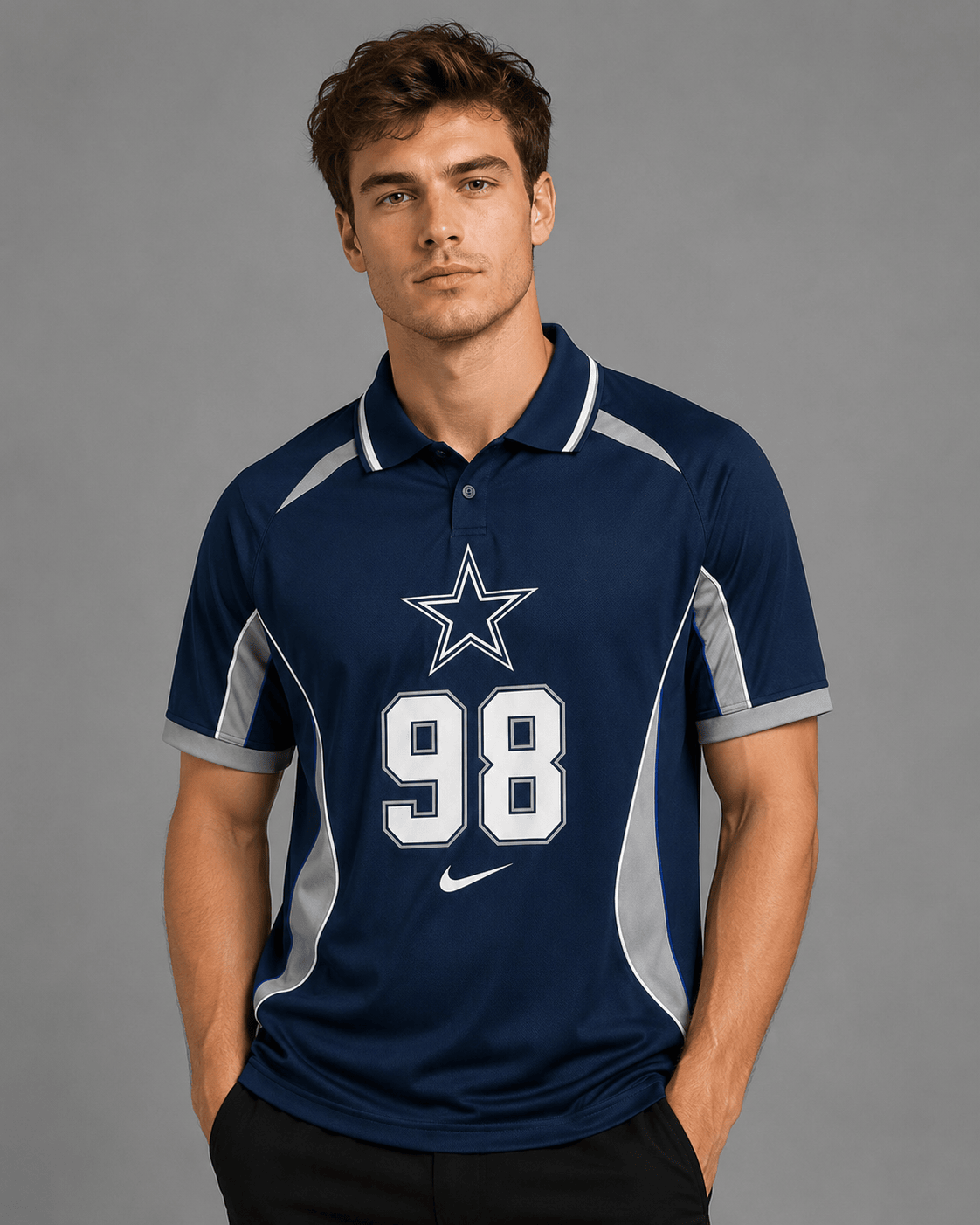 DC Premium NFL Custom Number Sports Style Polo Shirt