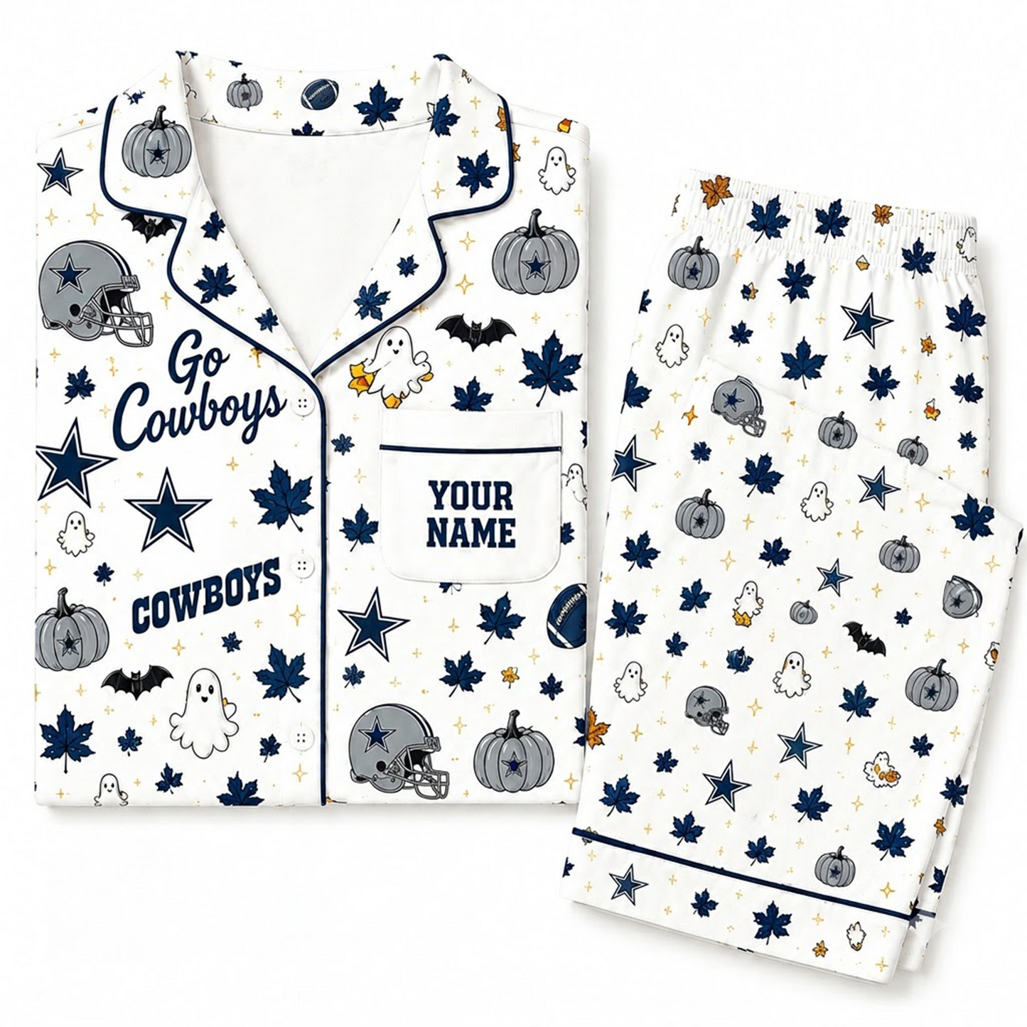 DC x NFL Halloween Personalized Set Long Pajamas