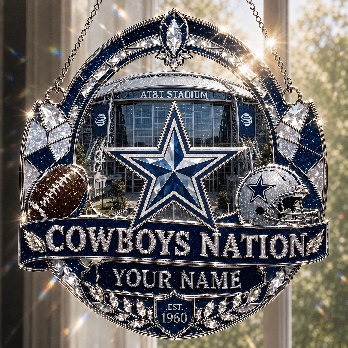 DC x NFL Premium Suncatcher Luxury Personalized Gift For Fan
