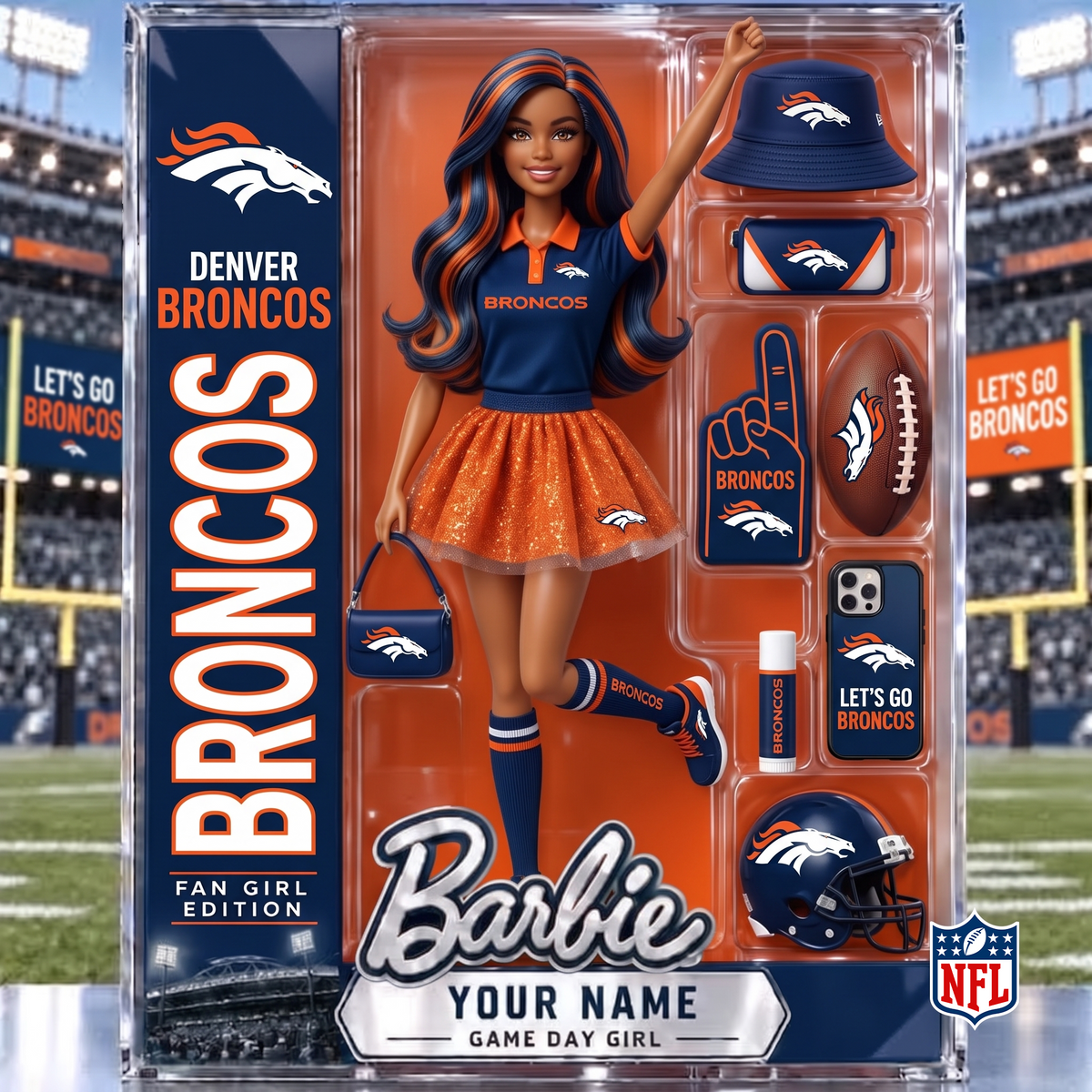 DEN x NFL Barbie Limited Acrylic Block Plaque