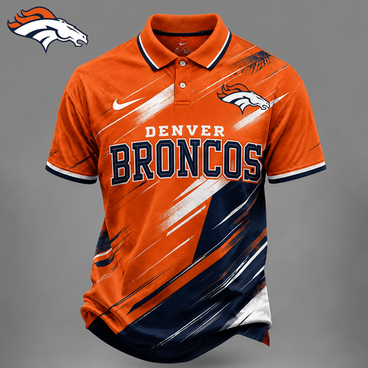 DEN x NFL Premium Bold Stripe Polo Shirt