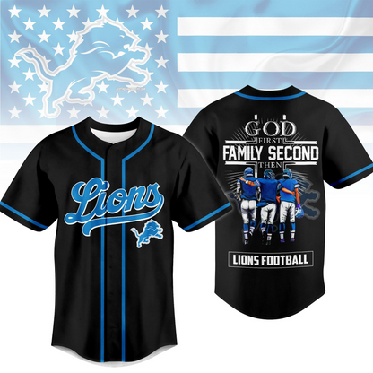 DET x NFL God First, Family Second – Faith & Brotherhood Football Jersey