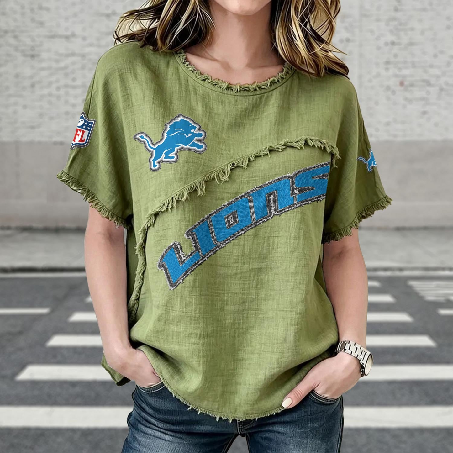 DET x NFL Women’???s Vintage O-Neck 2905 DatND DVT