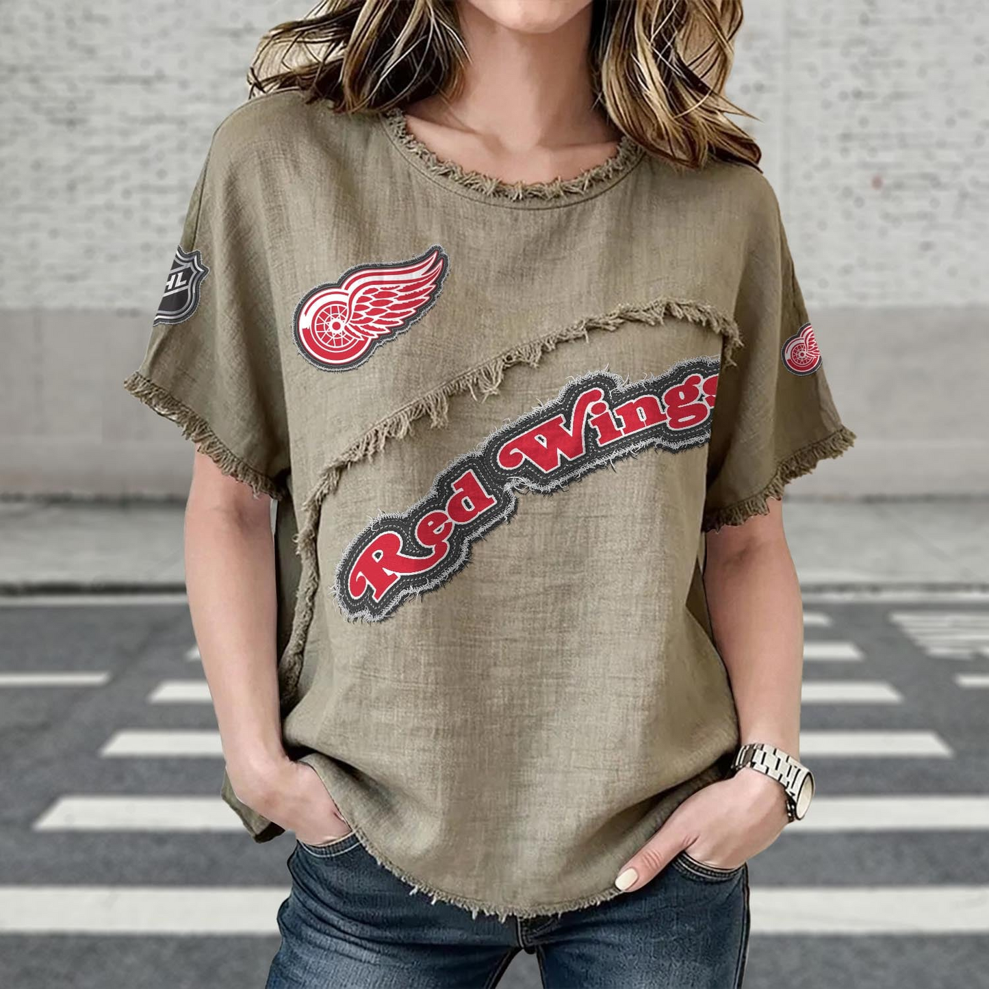 DET x NHL Women’???s Vintage O-Neck 2905 DatND DVT