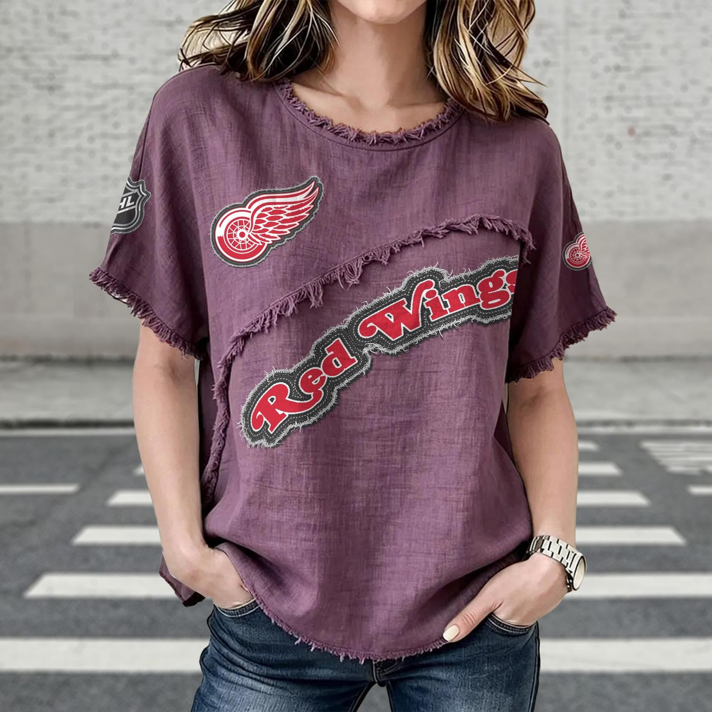 DET x NHL Women’???s Vintage O-Neck 2905 DatND DVT