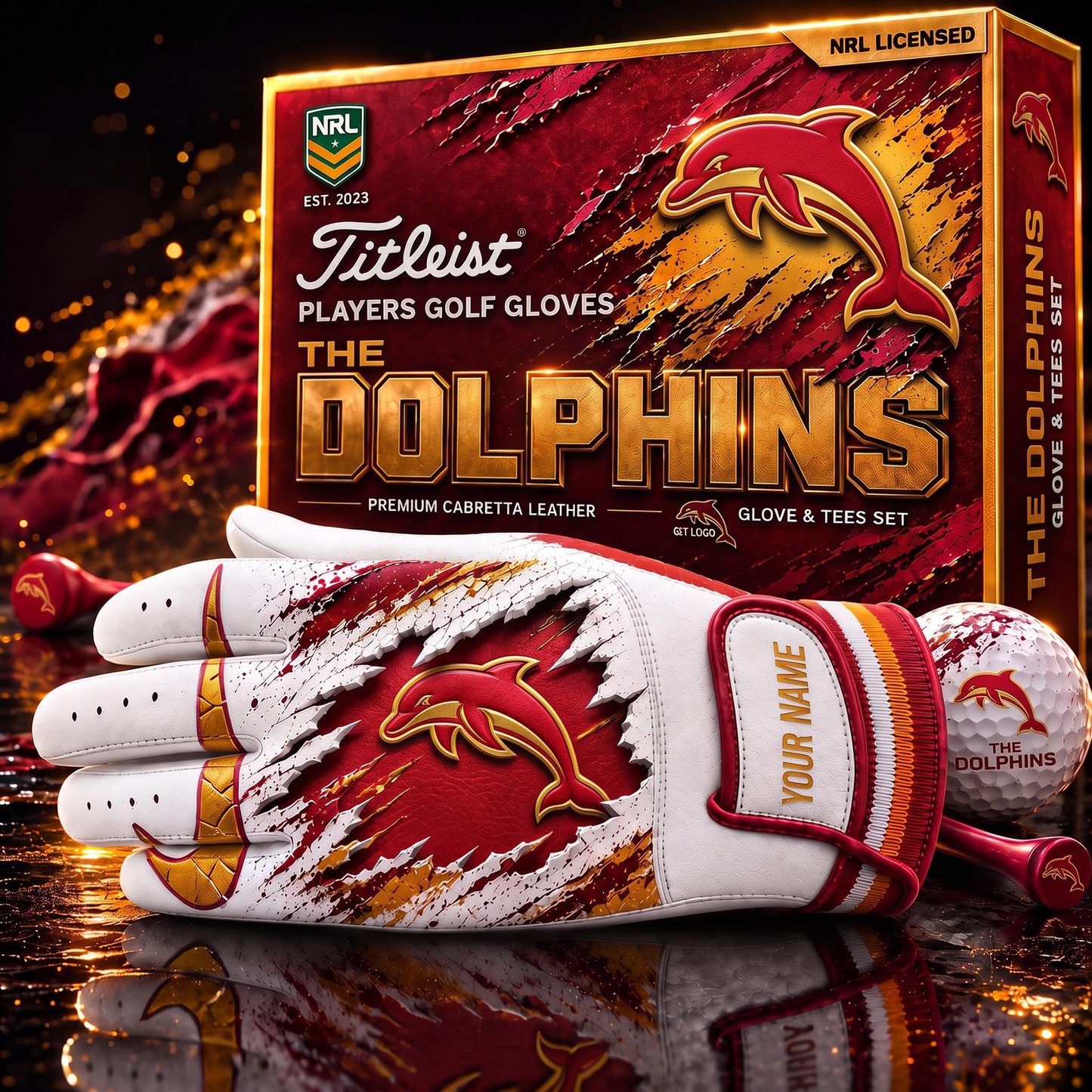 DOL PREMIUM NRL PLAYERS GOLF GLOVE GIFT SET  V2