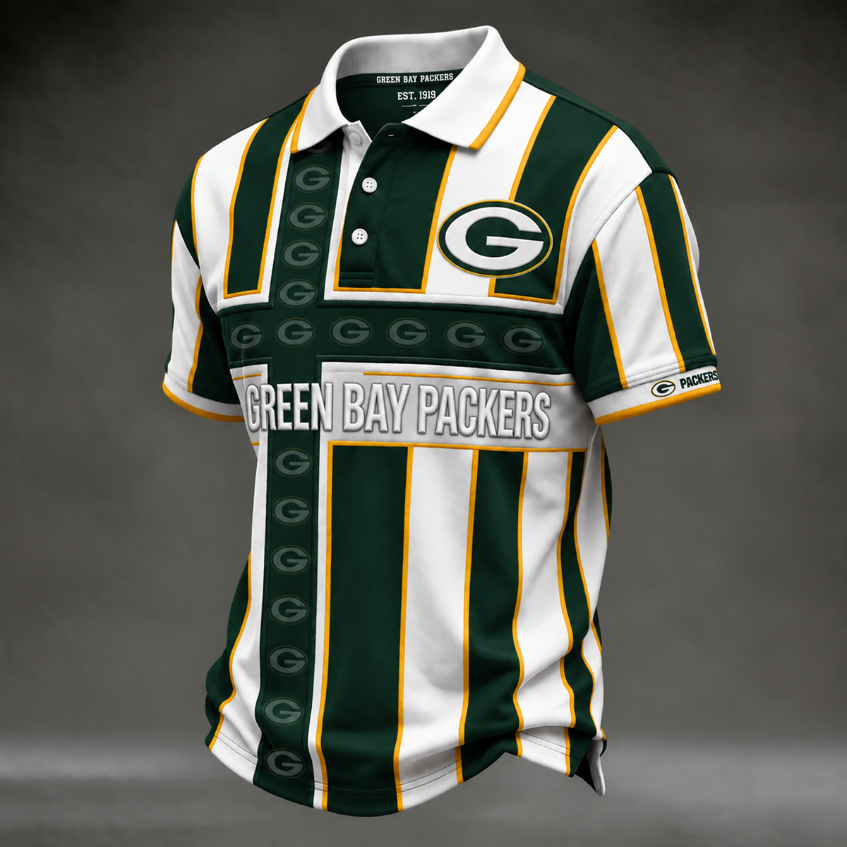 GB X NFL Legacy Stripe Embroidered Polo Shirt