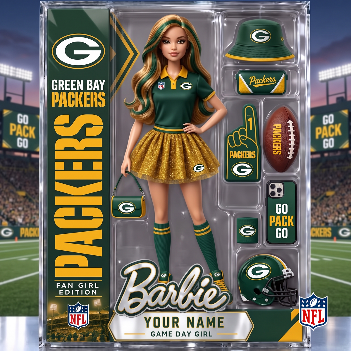 GB x NFL Barbie Limited Acrylic Block Plaque