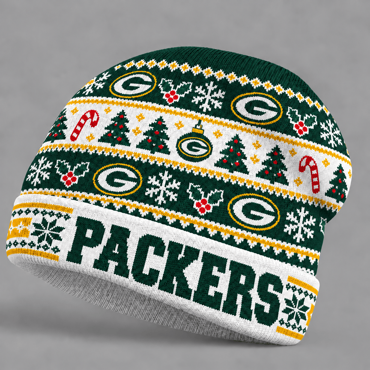 GB x NFL Christmas Game Day Beanie Hat