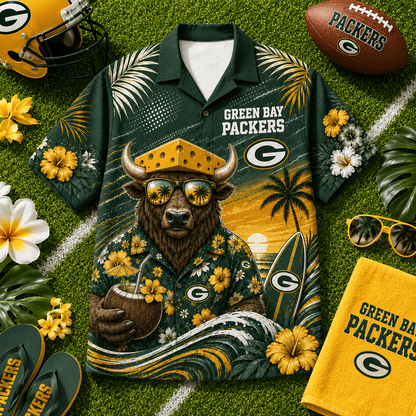 GB x NFL Premium Beach Vibes Hawaiian Shirt
