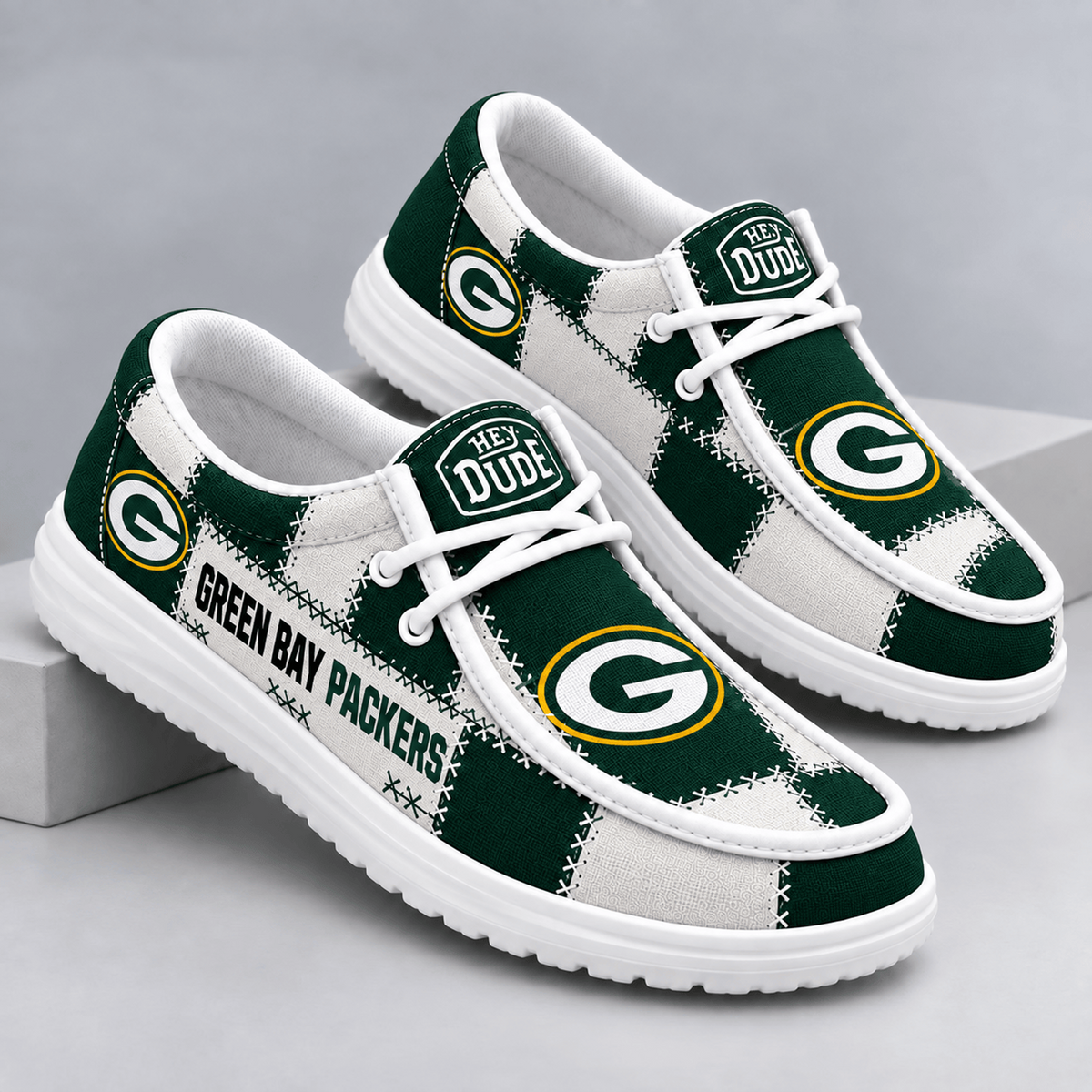 GB x NFL Team Logo Patchwork Loafer Shoes