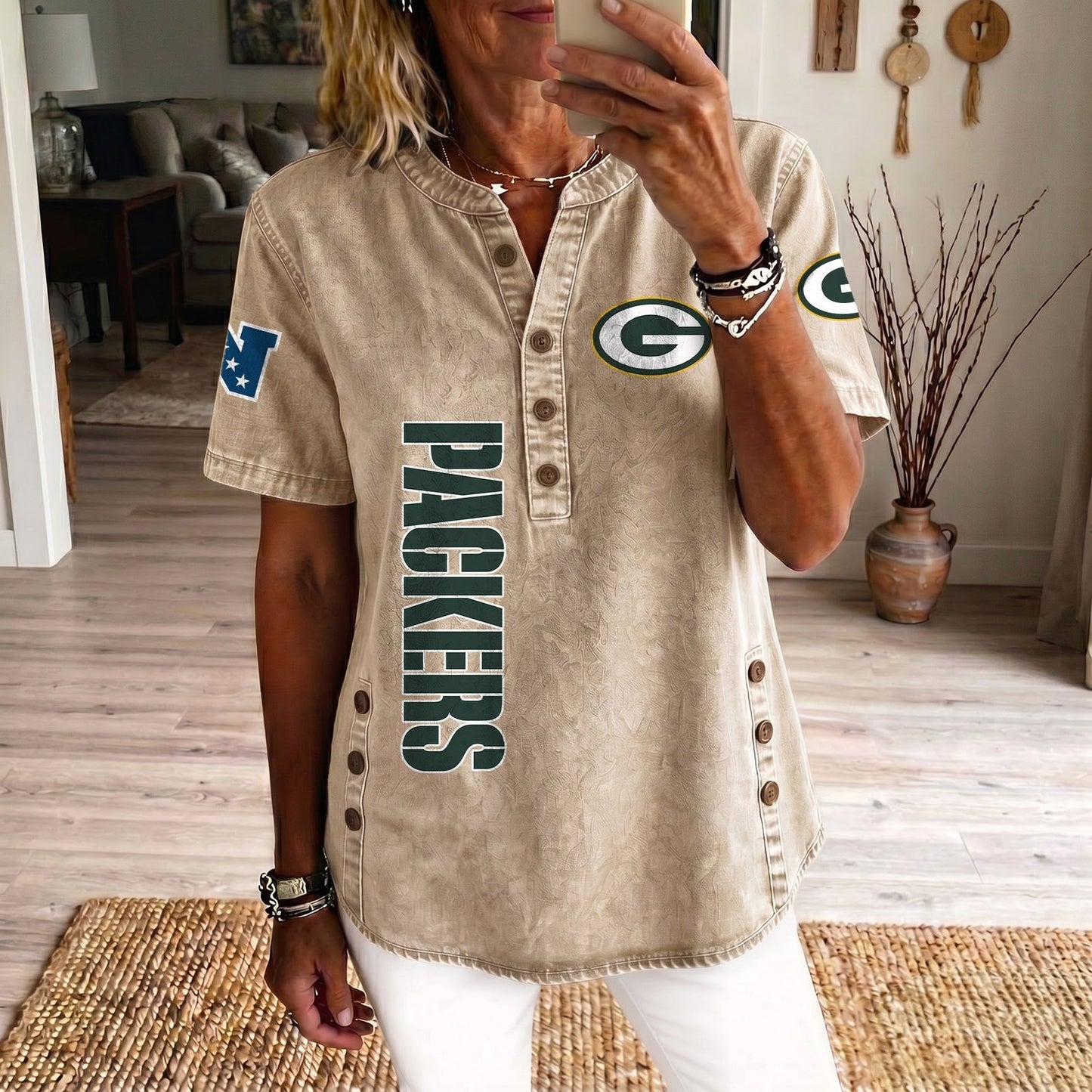 GB x NFL Women’???s Denim Casual Tops DATND LBN 190526