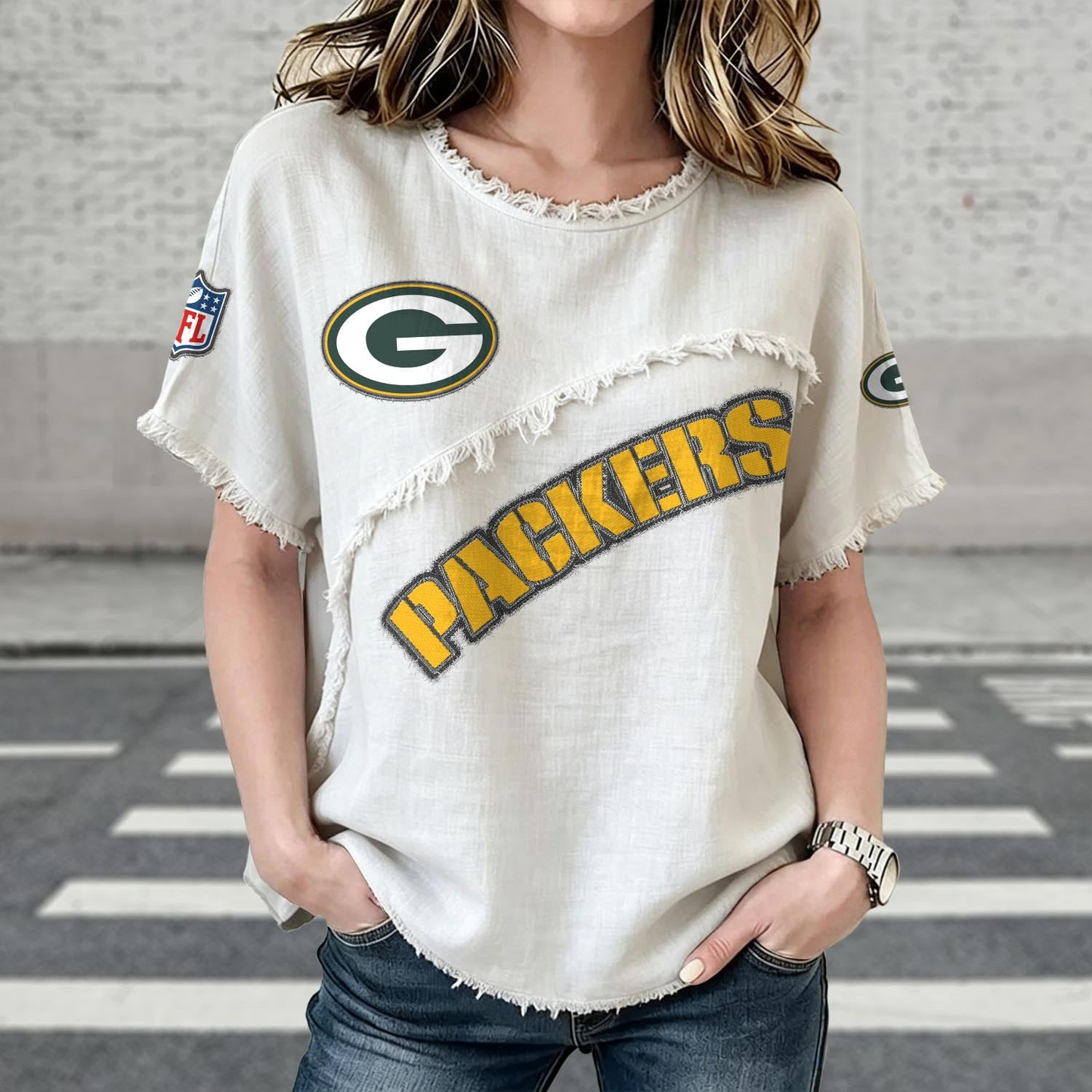 GB x NFL Women’???s Vintage O-Neck 2905 DatND DVT
