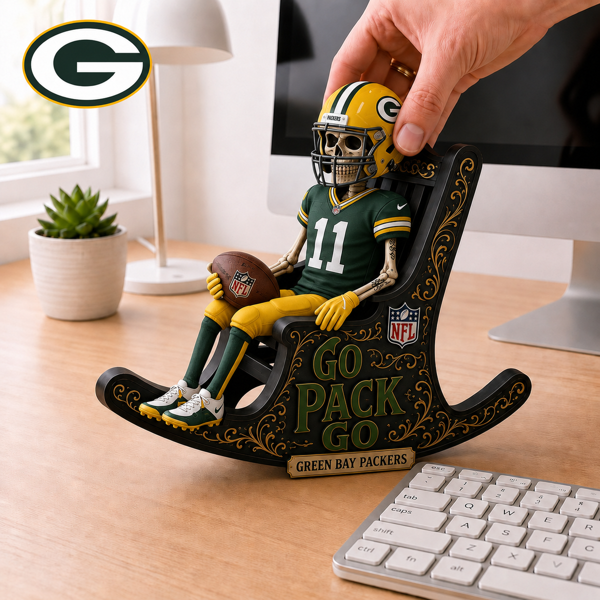 GBP x NFL Skeleton Rocking Chair Custom Shape 3 Layers