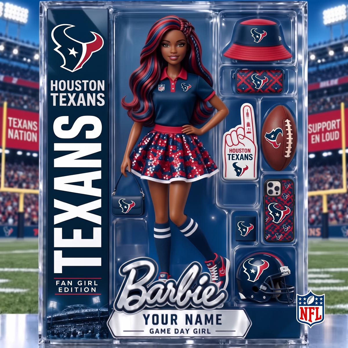 HOU x NFL Barbie Limited Acrylic Block Plaque