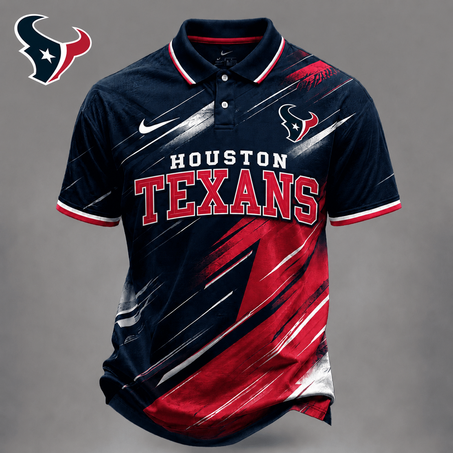 HOU x NFL Premium Bold Stripe Polo Shirt