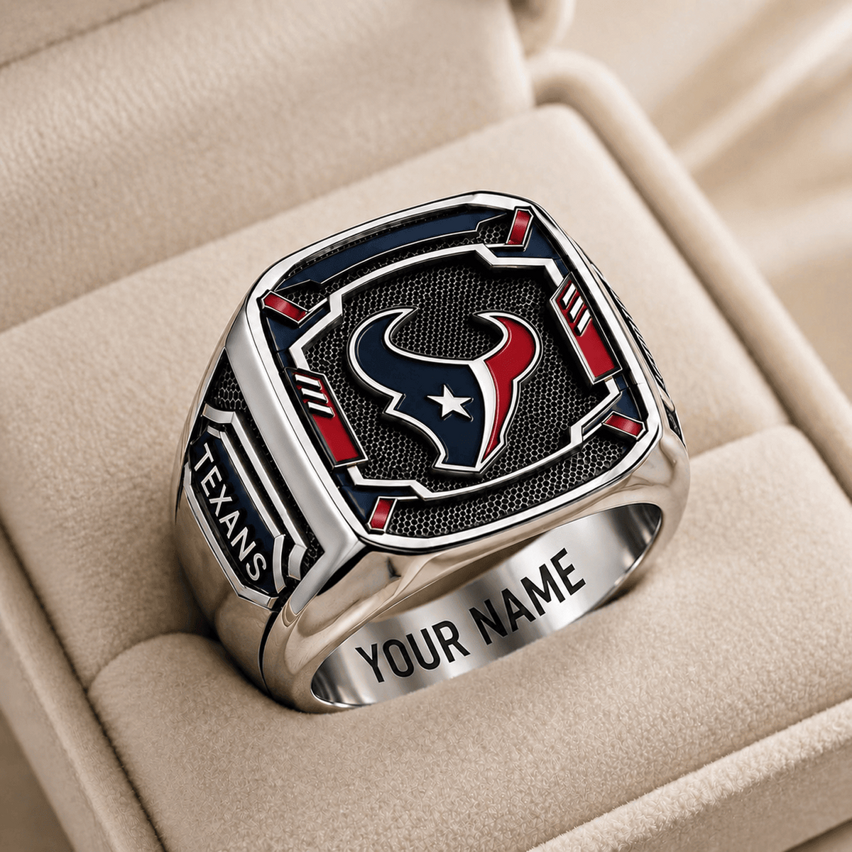 HOU x NFL Special Ring Custom Any Name Gift For Fan Love