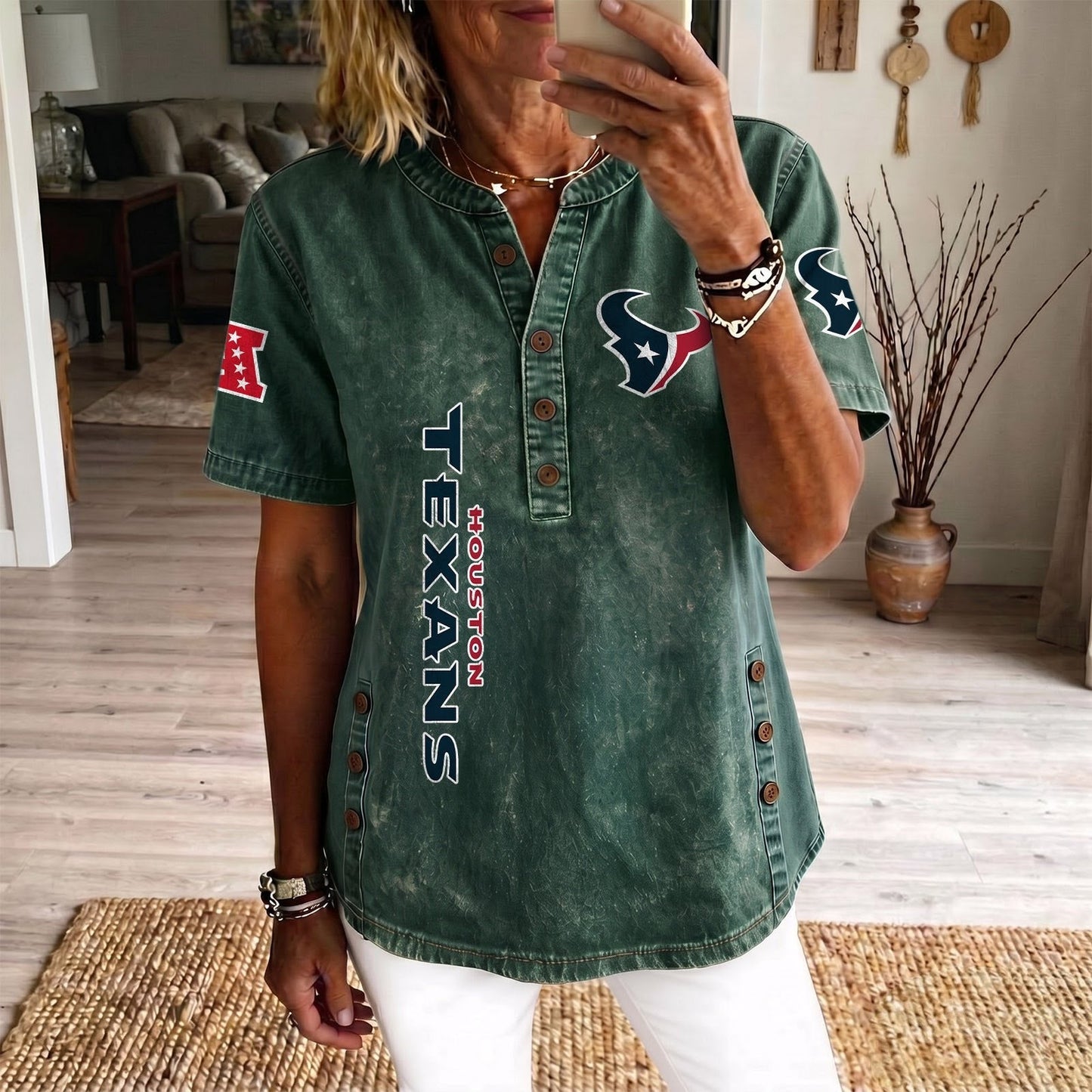 HOU x NFL Women’???s Denim Casual Tops DATND LBN 190526