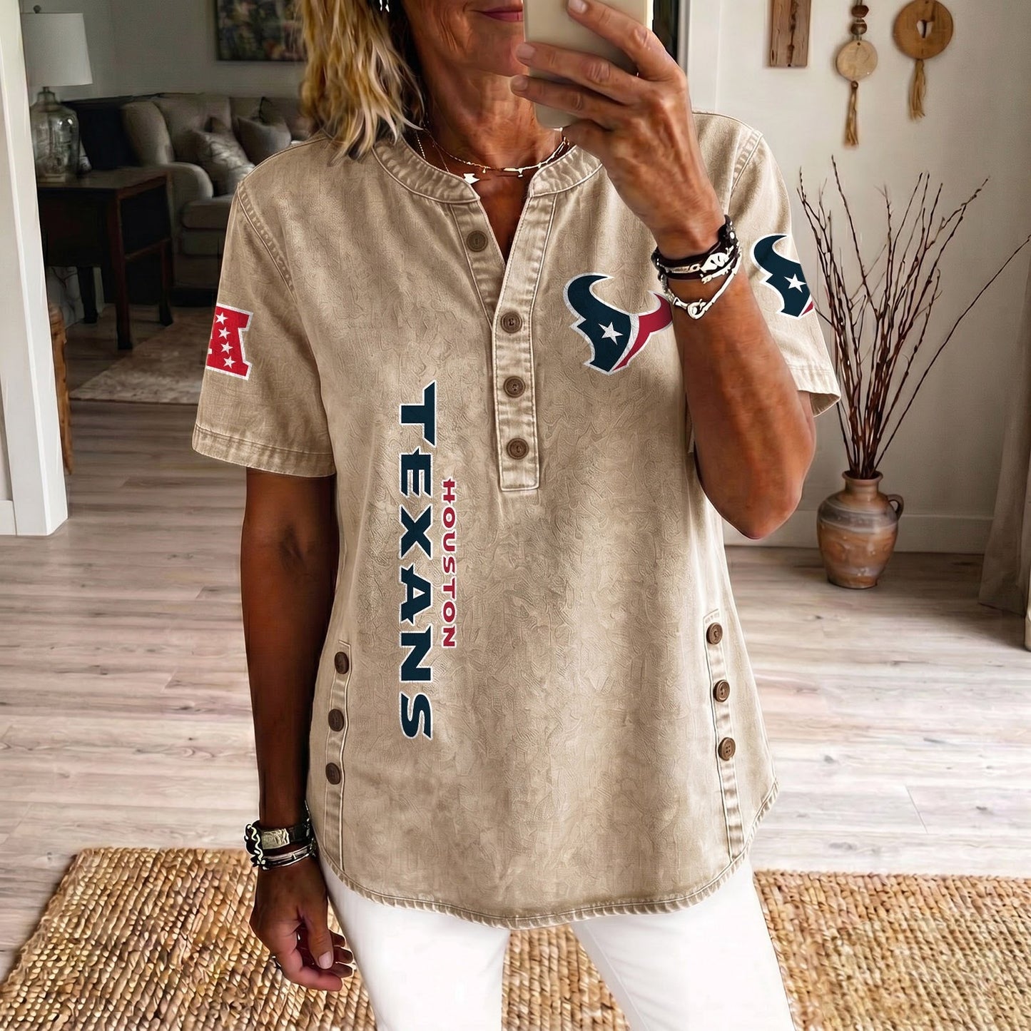 HOU x NFL Women’???s Denim Casual Tops DATND LBN 190526