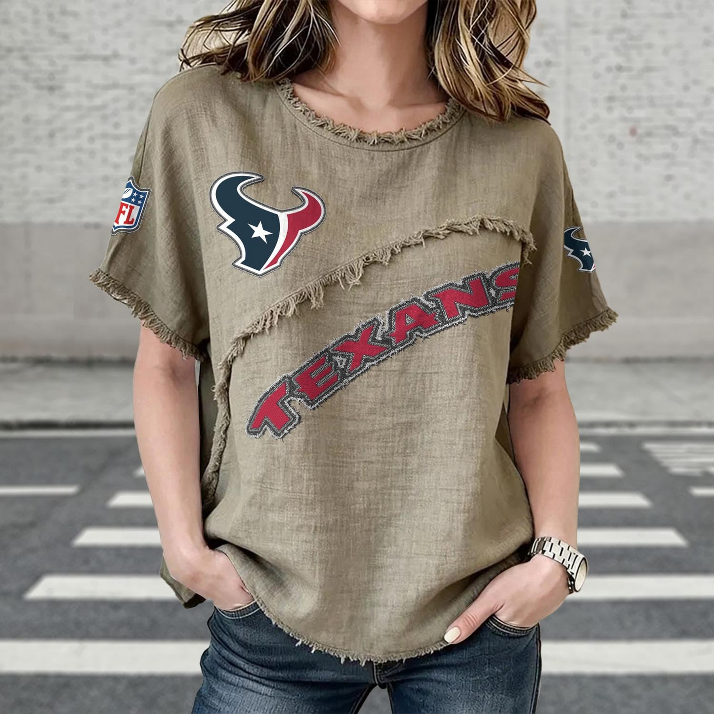HOU x NFL Women’???s Vintage O-Neck 2905 DatND DVT