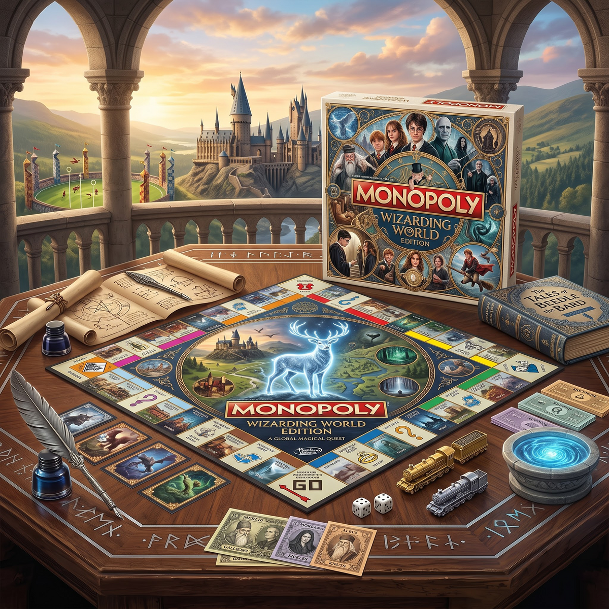 Harry Potter Hogwarts Castle Edition Monopoly Game Set