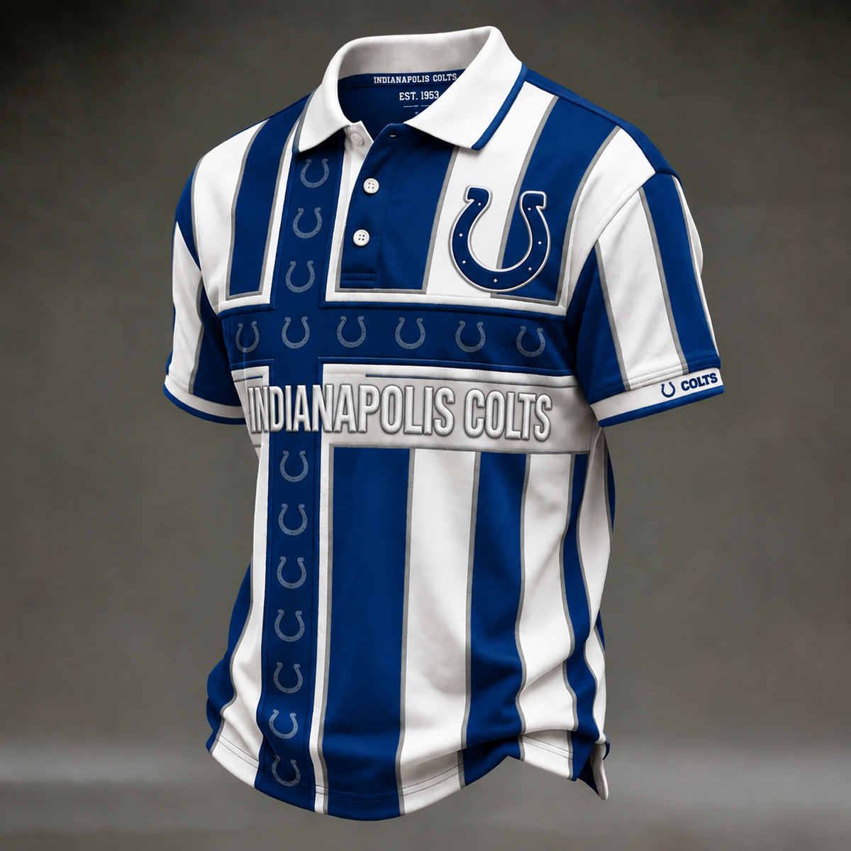 IND X NFL Legacy Stripe Embroidered Polo Shirt